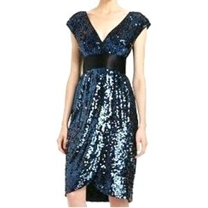 BCBG Maxazria Reece navy sequin dress